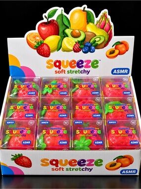 VIRAL CRUNCHY STRAWBERRY Squeeze Soft Stretchy ASMR